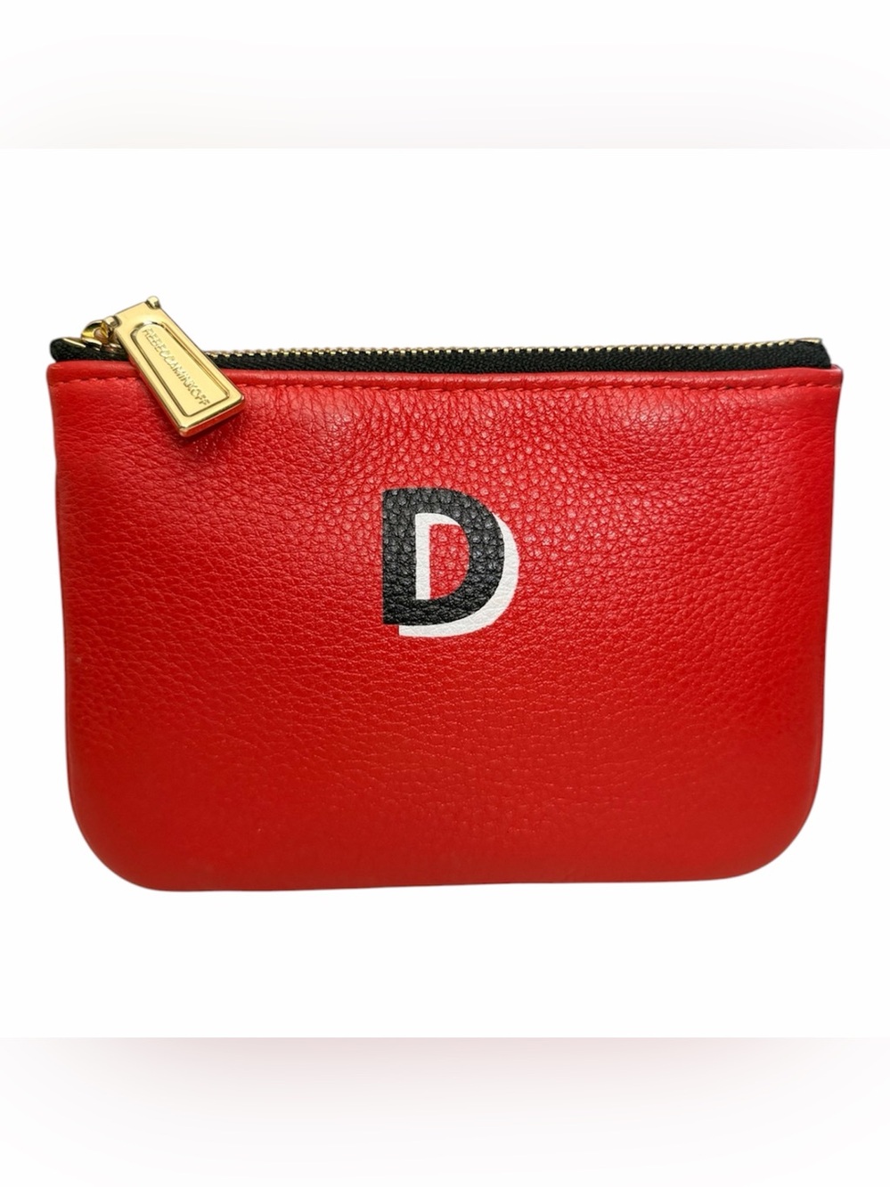 REBECCA MINKOFF Monogram D Jody POUCH RED LEATHER